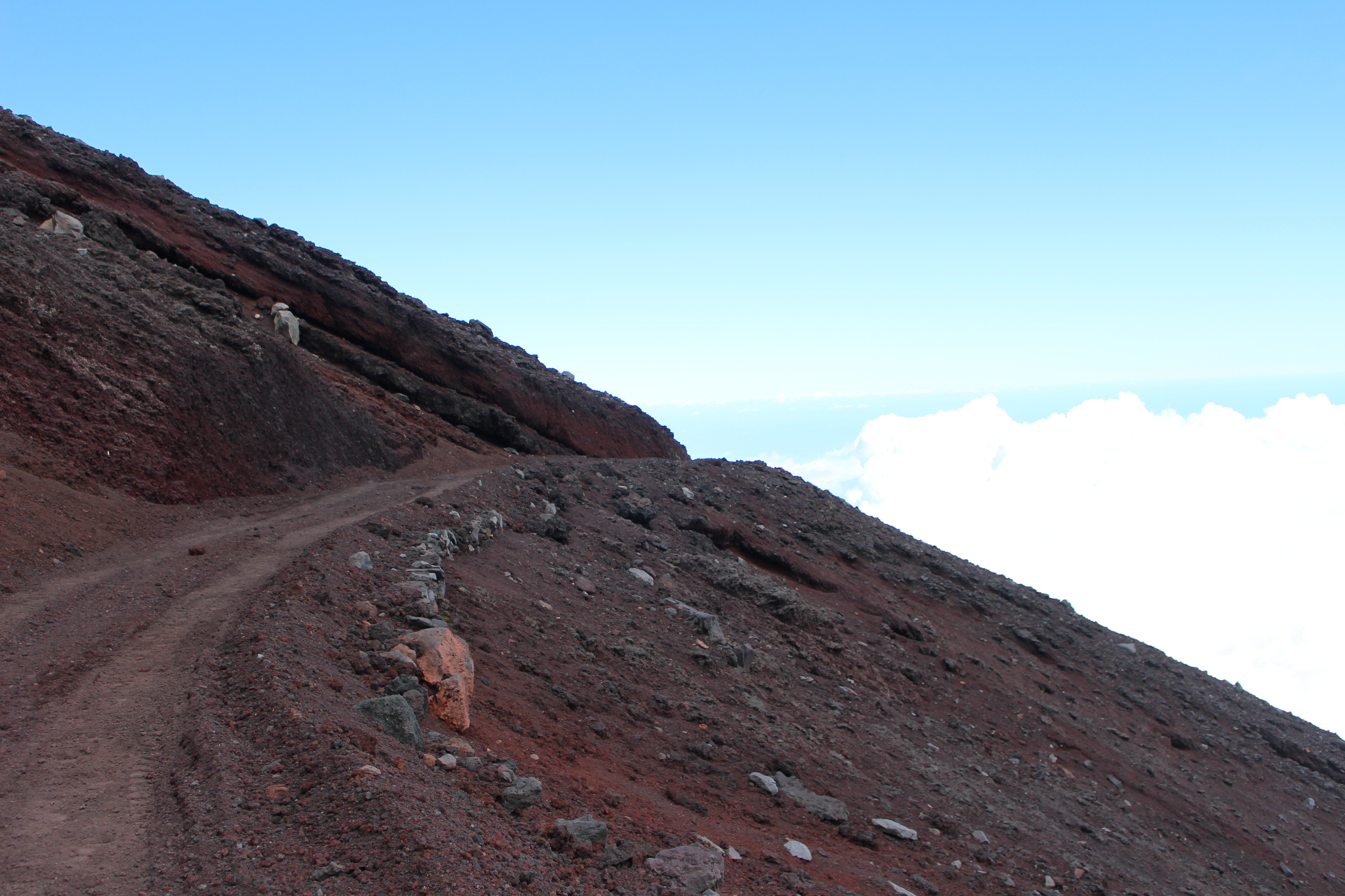 富士宮ルートから御殿場ルートへトラバースする登山道