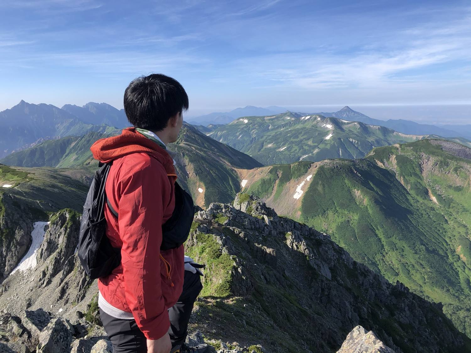 水晶岳山頂から望む裏銀座の大パノラマ 北アルプス黒部源流域の展望